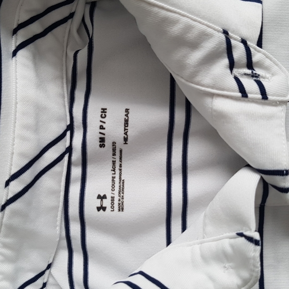 Under Armour Loose Heatgear Golf Striped Polo RBC Hertiage Branded Size S - Picture 3 of 16